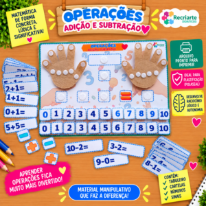 Operações com mãozinhas- adição e subtração simples