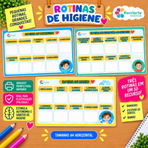 Trio de Rotinas MENINO - Escovar os dentes, banheiro e banho